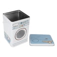 thumbnail image 3 of Laundry Room Container, Washing Machine Shape Detergent Container Transparent Open Blue Metal With Handle For Detergent Capsules For Storing, 3 of 8