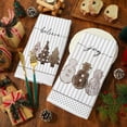 thumbnail image 4 of Christmas Kitchen Towels Brown Grey Wood Grain Xmas Tree Winter Snowmen Dishcloth 18 x 26 Inch Ultra Absorbent Hand Drying Tea Towel for Home Party Cooking Baking, Set of 2, 4 of 6