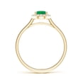 thumbnail image 2 of ANGARA Natural Prong-Set Oval Emerald and Diamond Halo Engagement Ring in 14K Yellow Gold for Women (Size-7x5mm) | May Birthstone, Birthday, Anniversary, Jewelry Gift for Women | Natural Emerald Ring, 2 of 7