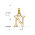 thumbnail image 3 of Diamond2Deal 14K Yellow Gold Block Letter N Initial Pendant for Women, 3 of 6