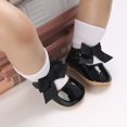 thumbnail image 2 of Quealent Baby Mary Jane Flats for Girls with Bowknot Cotton Anti Skid Sole Infant First Walker Princess Dress Crib Wedding Shoes Black for Size 11, 2 of 8