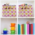 thumbnail image 6 of Yayeee Canvas Storage Basket with Handles for Shelves Fabric Bins Closet Organizer, Yellow Pink Stars, 6 of 8