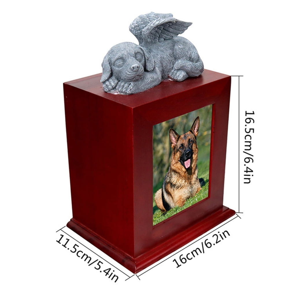 ZPAQI Dog Funeral Cremation Urn for Ashes Pet Wood Memorial Urns for Funeral