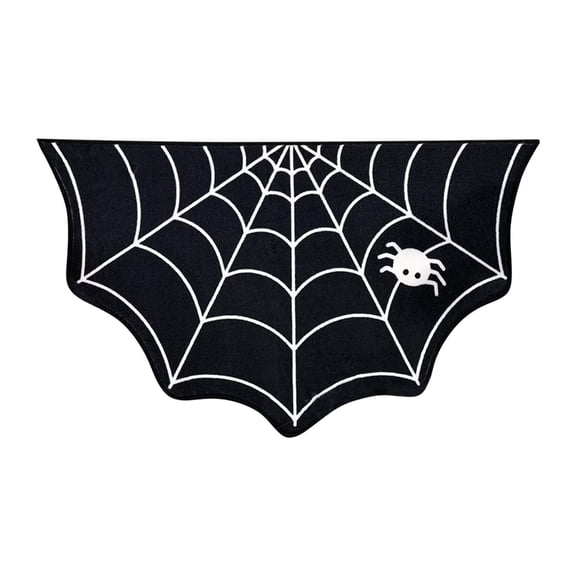 Cmafuca Halloween Spiderweb Doormat Irregular Black Non Slide Entrance Mat Spooky Decor For Front Door Porch Indoor Outdoor Goth Rug