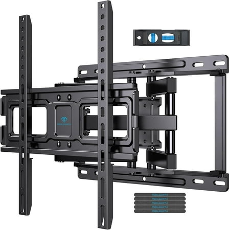 PERLESMITH TV Wall Mount Full Motion for 32-65 Inch Flat Curved Screen TVs, TV Mount with Swivel Tilt Extension Dual