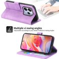 thumbnail image 4 of Funda Tipo Billetera para Xiaomi Redmi Note 14 4G Carcasa Abatible con Porta Tarjetas, Bolsillo para Efectivo, Soporte Ajustable, Cierre Magnético y Correa de Muñeca Morado, 4 of 6