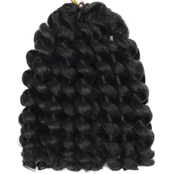 WEIF-3 Packs Jamaican Bounce Crochet Hair 2X Ringlet Wand Curl Crochet Braids 8 inch Synthetic Pre Looped Crochet Hair Extensions Crochet Braiding Hair 60 Roots (#1B)