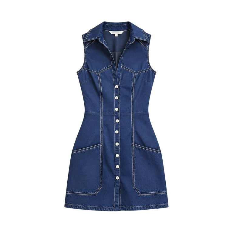 plus denim midi dress City Chic Women's Size Lula Dress, Dark Wash, 14 at Amazon Women's Clothing store A Clean Button Front MSGM Kids Girls Blue RESORT24 Material:100% Cupro