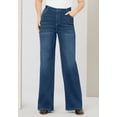thumbnail image 4 of Roaman's Women's Plus Size Petite Plus Size Classic Stretch Wide Leg Jean, 4 of 5