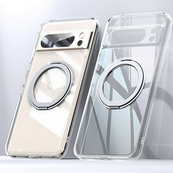 Dteck Magnetic for Google Pixel 8 Pro Case with Mag Safe Military Grade Drop Protection Protective Transparent Case with Invisible Stand for Google Pixel 8 Pro,Clear