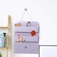 thumbnail image 5 of Wall Mounted File Organizer with 6 Pockets, Hanging Document Holder for Bills Receipts, Plastic Magazine Rack, No Drill Adhesive for Home Office, Purple, 5 of 9