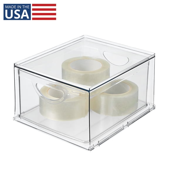 iDesign Stackable Kitchen Storage Drawer - Pull-Out Sliding Bin for Fridge, Pantry, Under Sink, or Cabinet - Made in USA