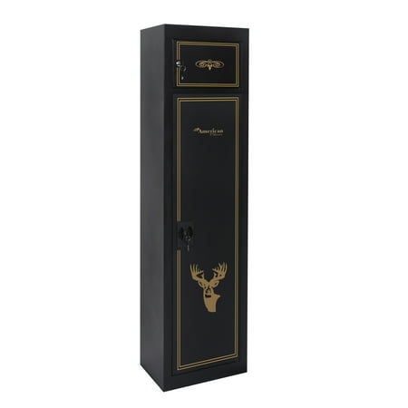 Maykoosh City Chic 5 Gun Metal Security Cabinet With Separate Pistol/Ammo Area - 10 D x 14.5 W x 59 H with 2 Doors and 5 Drawers Heat Proof