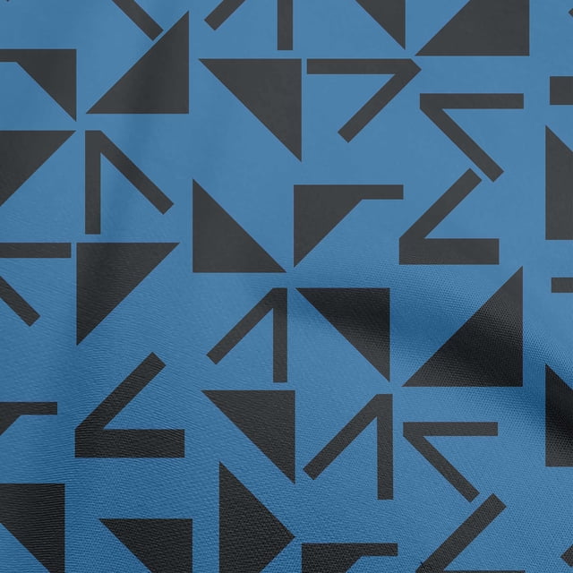oneOone Polyester Spandex Medium Blue Fabric Geometric Fabric For Sewing Printed Craft Fabric By The Yard 56 Inch Wide