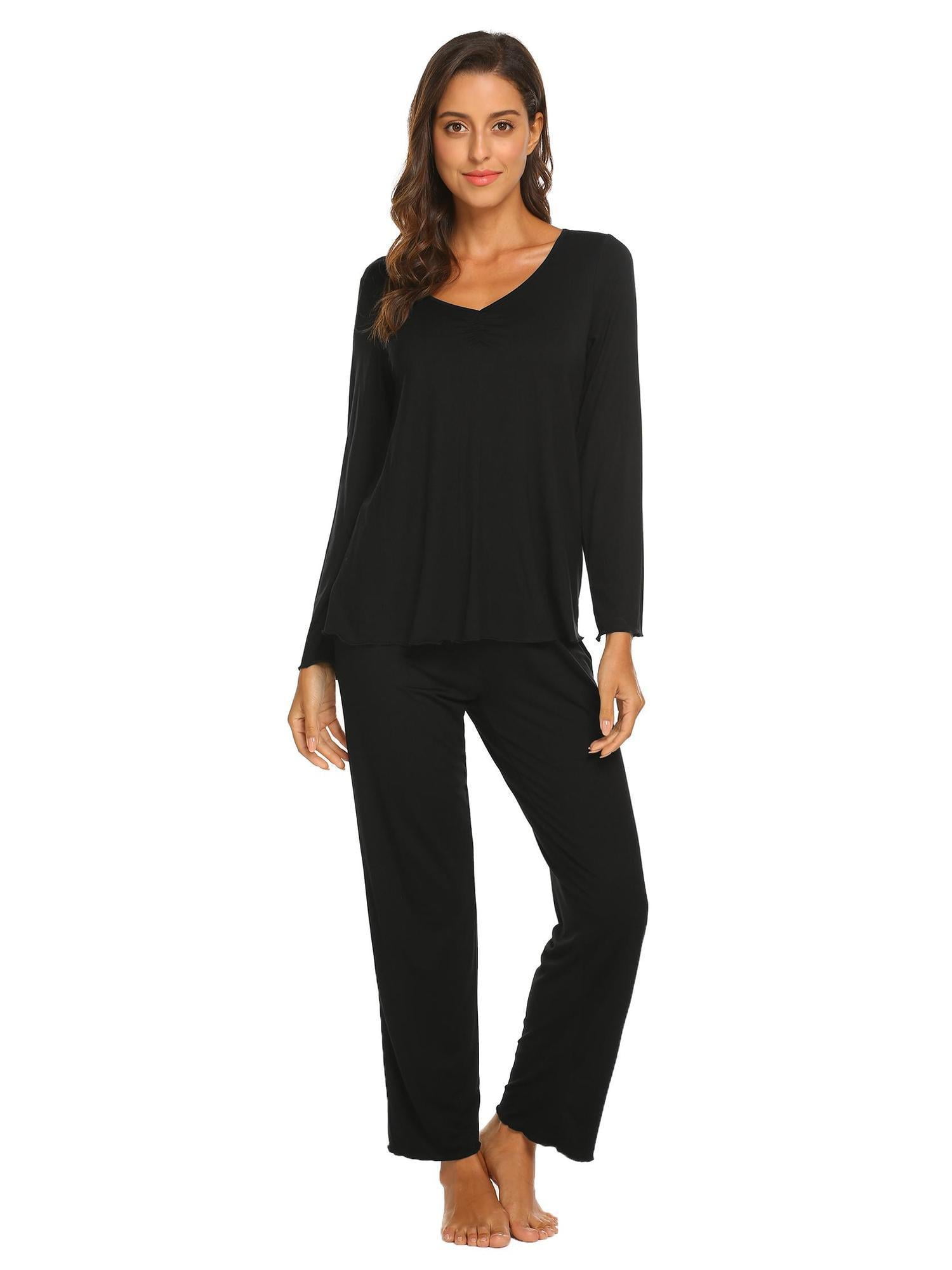 Ekouaer Women's Pajama Set Long Sleeve Sleepwear Soft Loungewear Sets