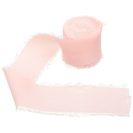 OFFIGAM Handmade Ribbons 1 Roll Chiffon Pink Holiday Decorations Christmas
