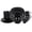 Matte Black, variant on Stoneware Square 16pc Dinnerware Set, Inside Shiny Blue + Outside Matte Black