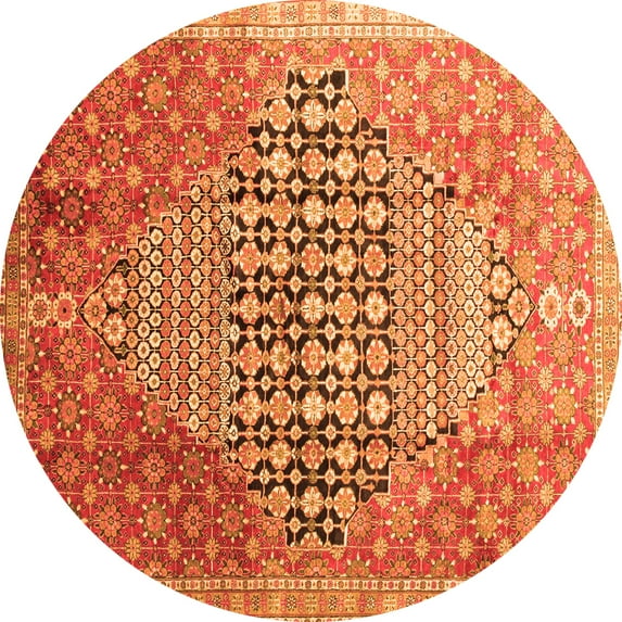 Ahgly Company Indoor Round Persian Orange Traditional Area Rugs, 6' Round