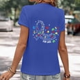 thumbnail image 4 of WEIWEN Women's Short Sleeve Autism Awareness Tops Casual Letter Print Trendy Crewneck Summer T Shirts for Women Graphic Tees Tshirts (Blue, XL), 4 of 5