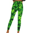 thumbnail image 3 of LEKWK Yoga Leggings Women St Patricks Day Shamrock Clover Yoga Leggings High Waist Soft Printed Soft Leggings Holiday Festival Party Wear, 3 of 7