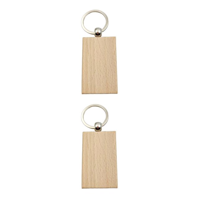 relayinert 1/2/3/5 Wood Key Chain Craft Blank Keyring Gift Personalized Pendant Hanging Outdoor Holder Handicraft Organizer Accessory Type 2 2PCS