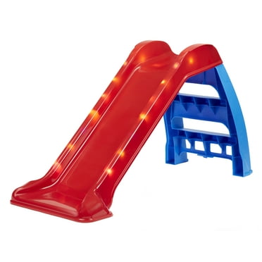 Little Tikes Light up First Slide Indoor Outdoor Playground Slide, Folding Easy Storage, Red, Blue, Kids Toddlers Boys Girls, 18 Months to 6 Years