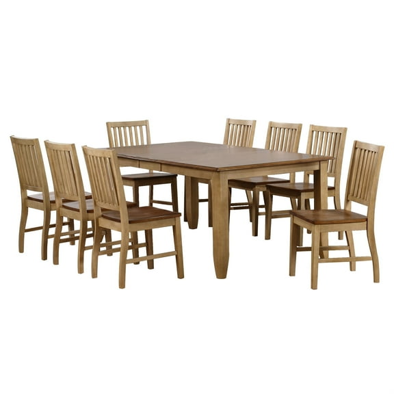 Sunset Trading Brook 9-Piece 72" Rectangular Extendable Wood Dining Set in Cream