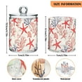 thumbnail image 5 of Yayeee 2 Pack Qtip Holder Bathroom Cotton Swab Canister with Lid Clear Dispenser Set, Starfish Seashell, 5 of 6