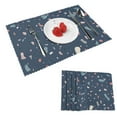 thumbnail image 1 of DouZhe Polyester Placemats Ensemble de 4, Motif Abstrait Terrazzo Bleu Résistant à la Chaleur Place Mats pour Table à Manger, 12 Pouces x 18 Pouces, 1 of 6