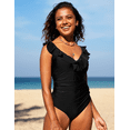 thumbnail image 2 of Hilor Women's One Piece Swimsuits Ruffled Swimwear Shirred Monokini Bathing Suit, 2 of 7