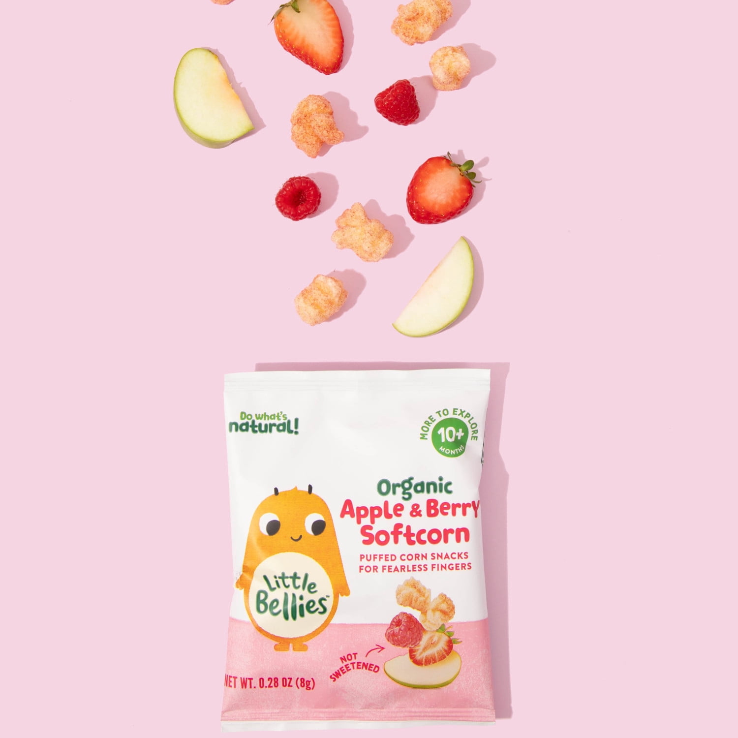 Little Bellies Baby Bellies Organic Apple & Berry Softcorn Snack, 0.28 oz Bag