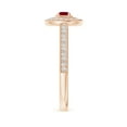 thumbnail image 3 of ANGARA Natural Vintage Style Ruby Halo Ring with Milgrain Detailing in 14K Rose Gold for Women (Size-3.5mm) | July Birthstone, Birthday, Anniversary, Jewelry Gift for Women | Natural Ruby Ring, 3 of 9
