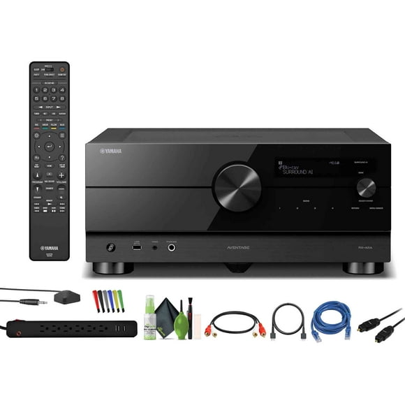 Yamaha AVENTAGE RX-A6A 9.2-Channel Surround Sound Network AV Receiver MusicCast Built-In Wi-Fi and Bluetooth Streaming Home Theater System Bundle With Accessories