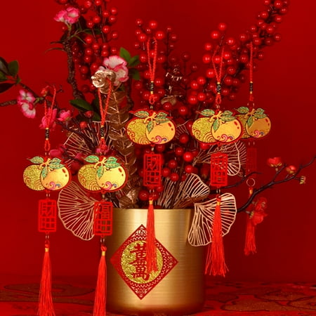 

VIST FOX Spring Festival Pendants 5Pcs/Set Decorate Hot Stamping Premium Chinese New Year Tree Hanging Tassel Ornaments