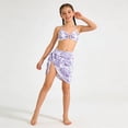 thumbnail image 5 of LRen Girls Swim Suits 6 Floral Bikini Set Triangle Crop Top Oversized Loose Cute Summer Bikini Swimwear with Cover Ups Beach Skirt Beachwear, 5 of 7