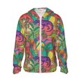 thumbnail image 1 of Vsdgher Sweat à Capuche Imprimé Dinosaure Coloré pour Hommes Femmes, Manches Longues Protection Solaire Pêche pour Course Natation-TG, 1 of 7