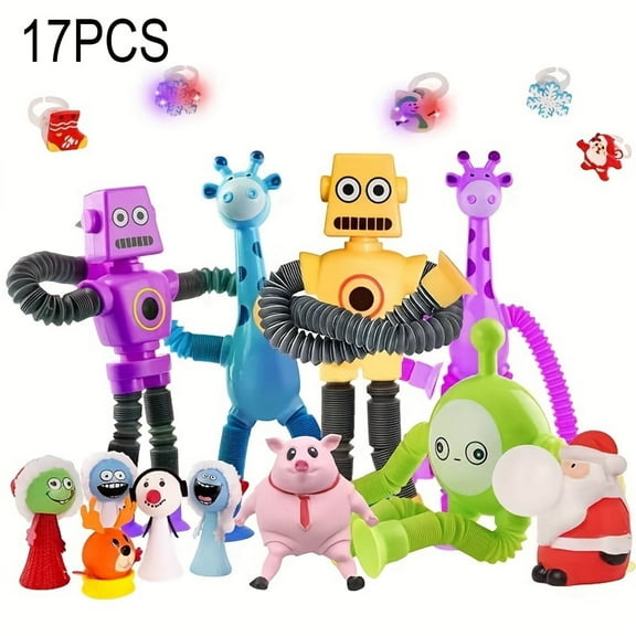 Dartjet 17PCS  Fidget Toys Pack: Pop & Stretch Sensory Toys for Kids Adults Stress Relief (Holiday Party Favors)