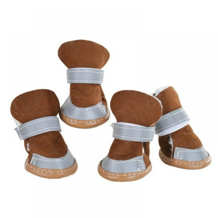 4pcs Winter Pet Dog Shoes Dog Snow Boots Wear-resistant Autumn Winter
