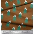 thumbnail image 2 of Soimoi Moss Georgette Fabric Snow & Tree Christmas Print Fabric by The Yard 42 Inch Wide, 2 of 3