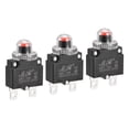 thumbnail image 1 of Unique Bargains Circuit Overload Protector 16A AC125/250V DC32V Push Button Thermal Circuit Breaker with Waterproof Caps 3pcs, 1 of 5