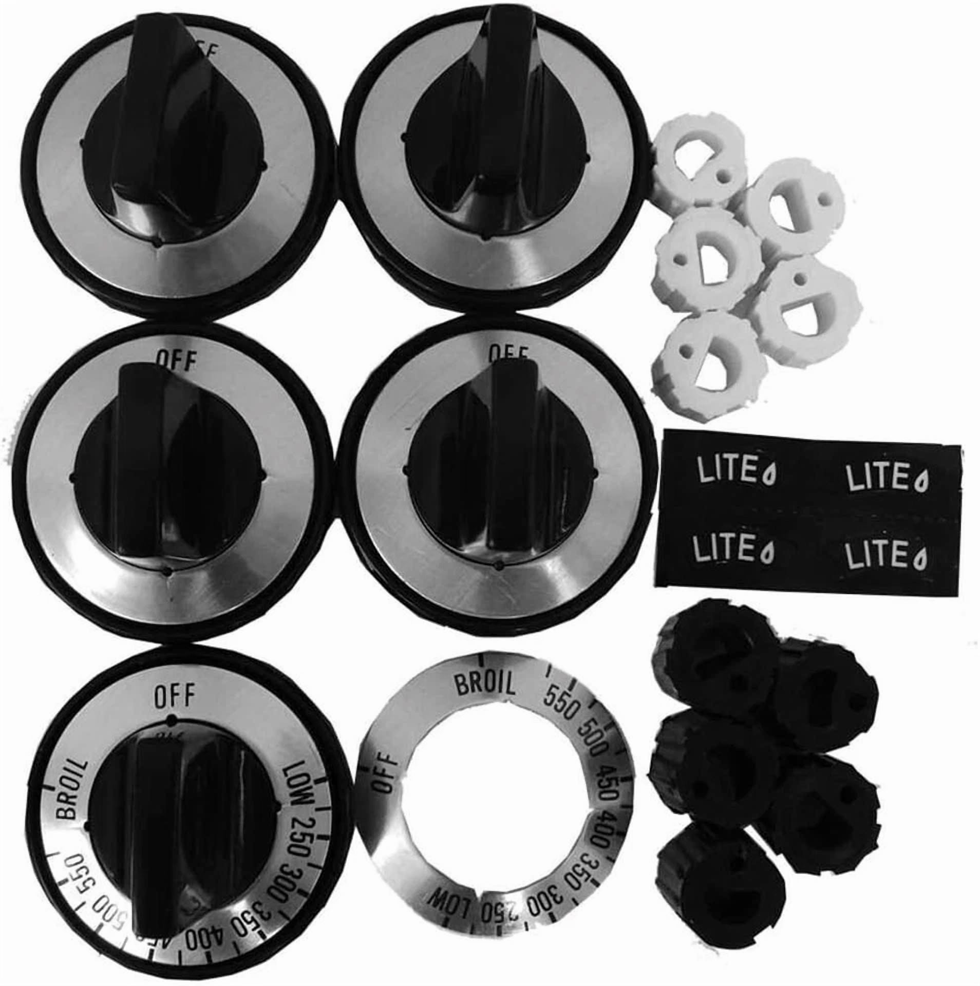Zyler - ???Rk203 Universal Gas Range Burner & Thermostat Black Knobs Pkg Of 5