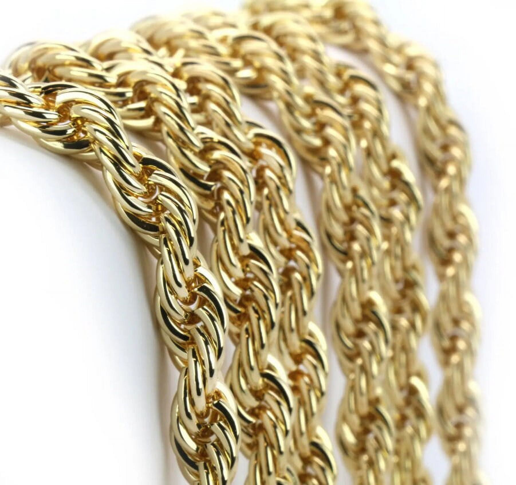 10K Real Yellow Gold 6mm Necklace Gold Rope Chain