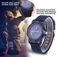 thumbnail image 3 of Reloj de Pulsera, Movimiento electrónico de Nylon Trenzado Redondo Reloj de los Hombres de aleación, Deportes Militares(Azul) Ecomeon  no, 3 of 6
