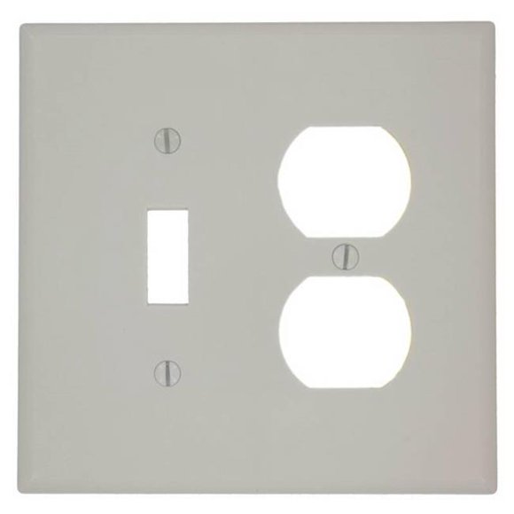 Leviton Manufacturing 4590220 Duplex Device Combination Wallplate, Light Almond