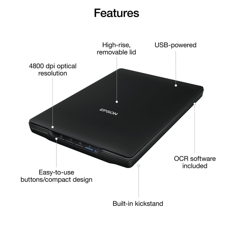 Epson Perfection V19 II Color Photo and Document Flatbed Scanner