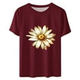 thumbnail image 3 of Xihbxyly Summer Tshirts Shirts for Women 2025 Womens Fashion Short Sleeve Crewneck Spring Summer Casual Loose T Shirts Tops Fashion Loose Fit Plus Size Tops, 3 of 3