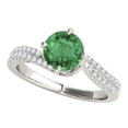 thumbnail image 2 of Mauli Jewels Engagement Rings for Women 1.15 Carat Halo Emerald And Diamond Bridal Set 4-prong 14k White Gold, 2 of 6