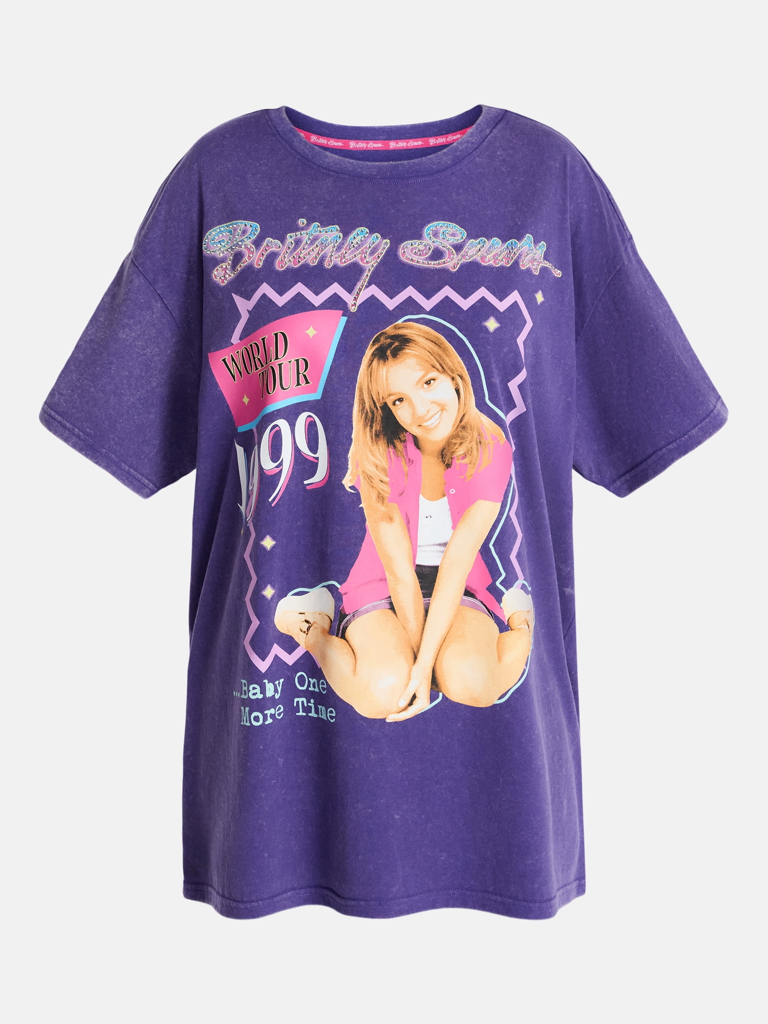 Britney Spears Women's Oversized Graphic Tee with Short Sleeves, Sizes XXS-4X