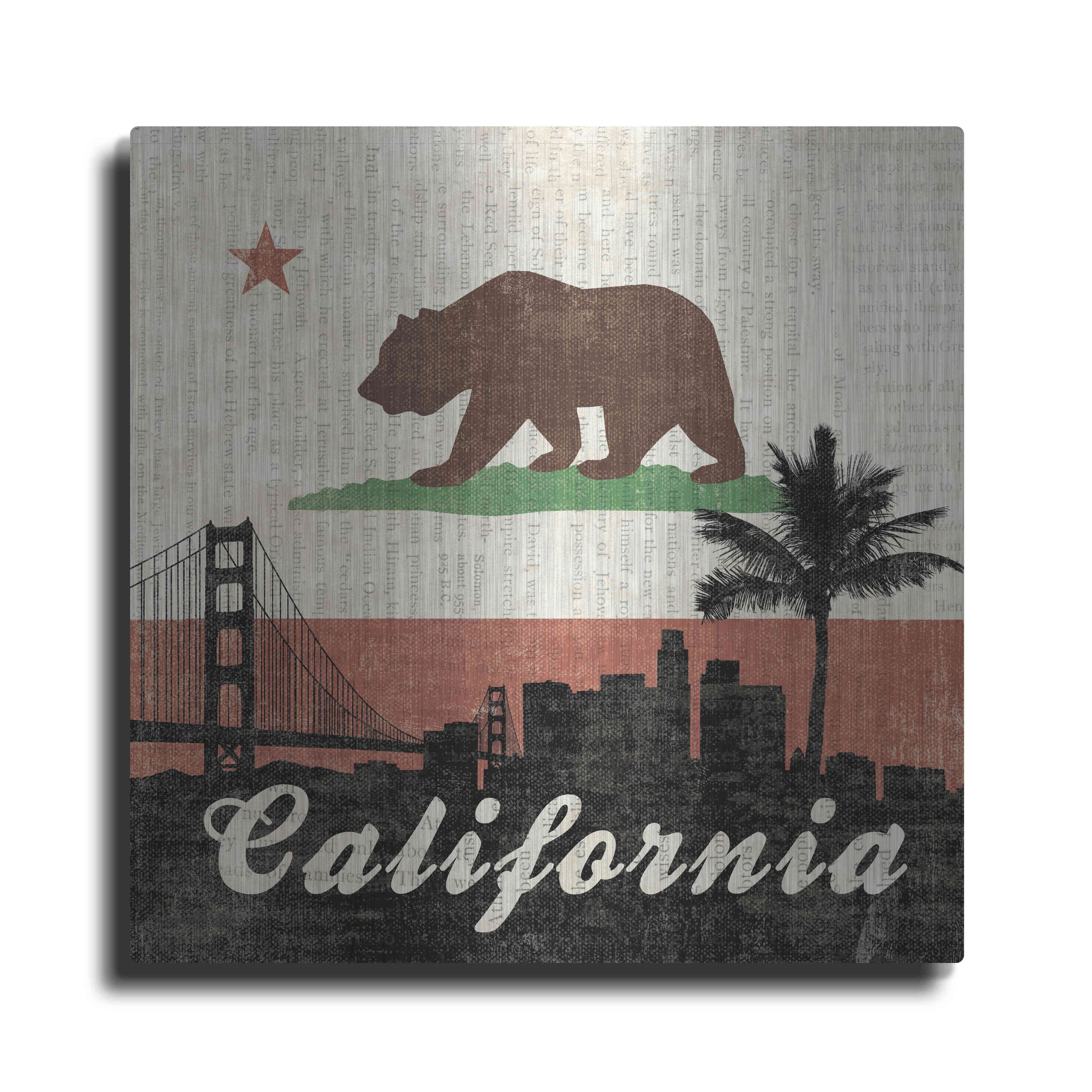 Luxe Metal Art 'California' by Moira Hershey, Metal Wall Art, 36"x36