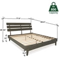 thumbnail image 4 of Dalen 45" King Bed Frame, Adjustable Headboard, Mid-Century, Solid Wood, Mocha, 4 of 21